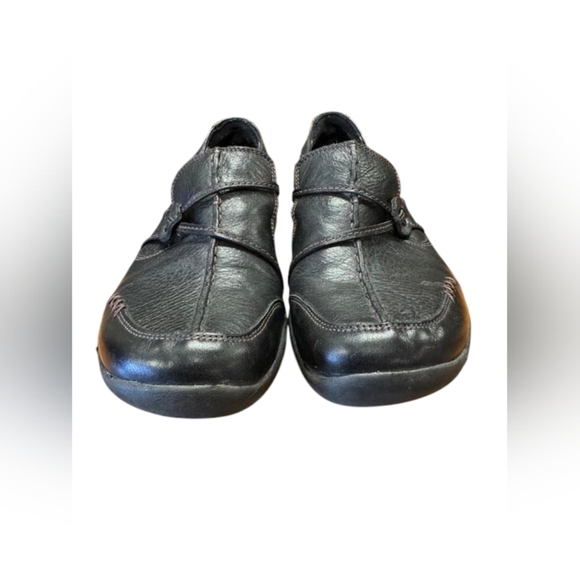 Clark’s Slip On Leather Shoe EUC Wave Walk Black Size 7 1/2 M - Picture 6 of 8